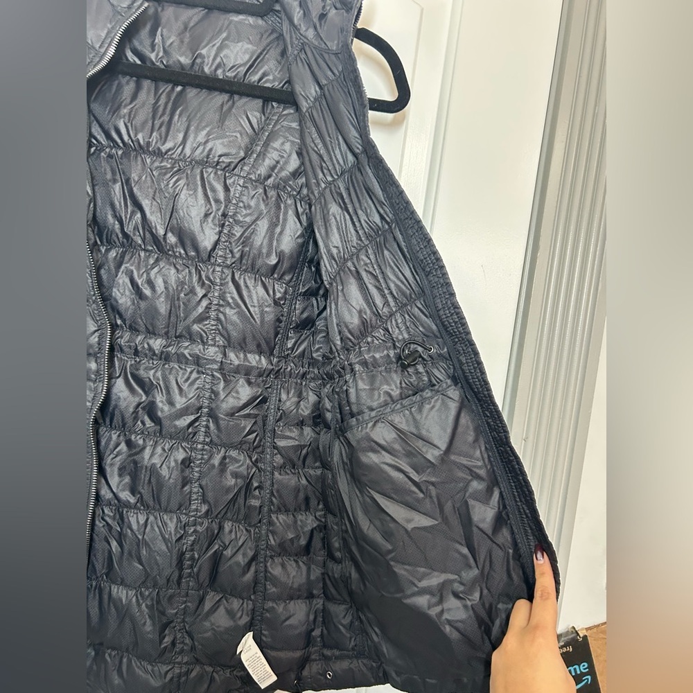 Athleta Womens Downtime Goose Down Quilted Black Puffer Vest Jacket size XS - Picture 7 of 12